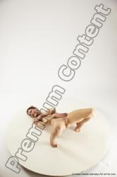 Nude Gymnastic poses Woman White Slim long blond Multi angle poses Pinup